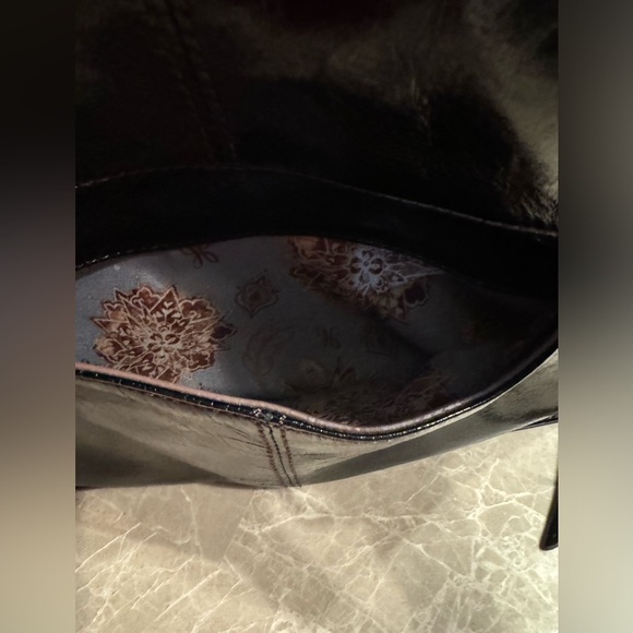 Vintage Hobo black leather shoulder bag convertible strap satchel - Picture 7 of 13